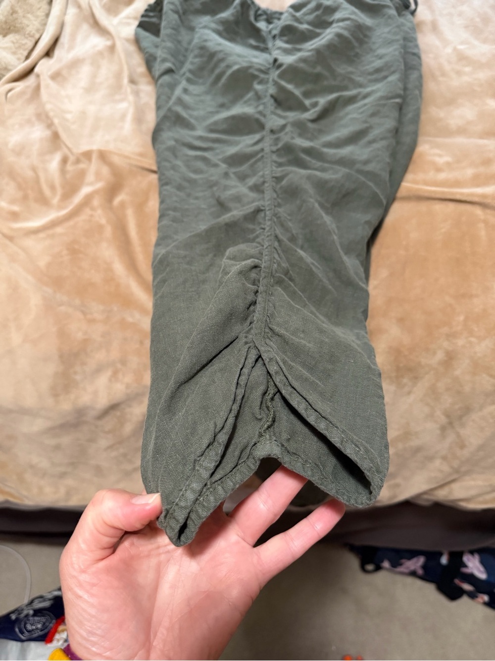 Nordstrom Calson Linen Striped Pastel Button-Up Shirt with Olive Linen Pants 1X - Picture 8 of 9